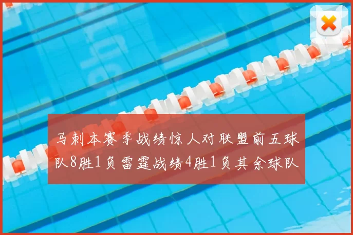 马刺本赛季战绩惊人对联盟前五球队8胜1负雷霆战绩4胜1负其余球队全胜