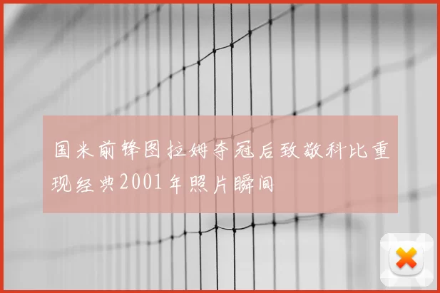 国米前锋图拉姆夺冠后致敬科比重现经典2001年照片瞬间